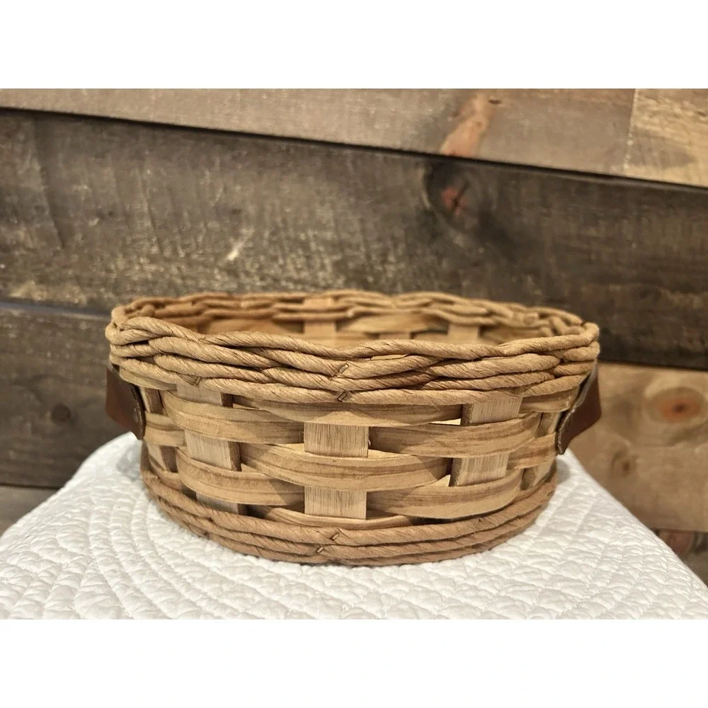 Pyrex Basket Wicker Rattan Woven Corning Round For 9